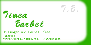 timea barbel business card