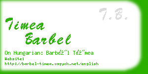 timea barbel business card